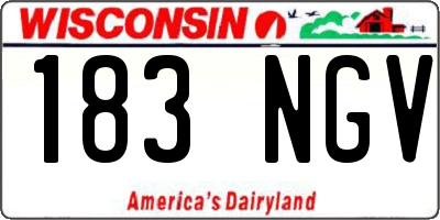 WI license plate 183NGV