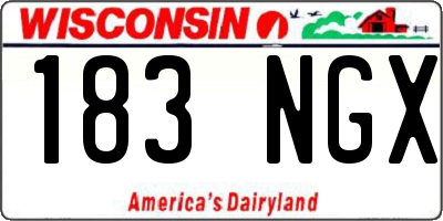 WI license plate 183NGX