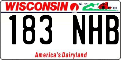 WI license plate 183NHB