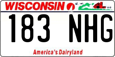 WI license plate 183NHG