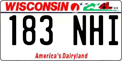 WI license plate 183NHI