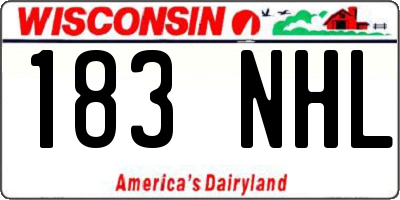 WI license plate 183NHL