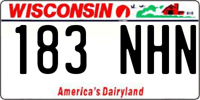 WI license plate 183NHN