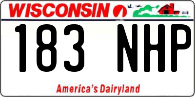 WI license plate 183NHP