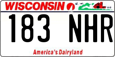 WI license plate 183NHR