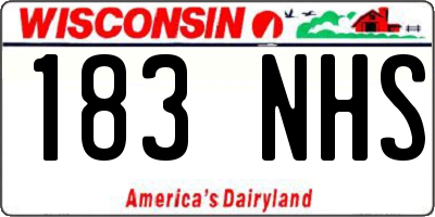WI license plate 183NHS