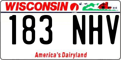 WI license plate 183NHV