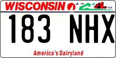 WI license plate 183NHX
