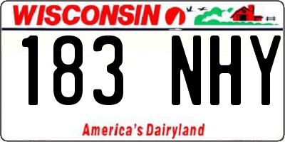 WI license plate 183NHY