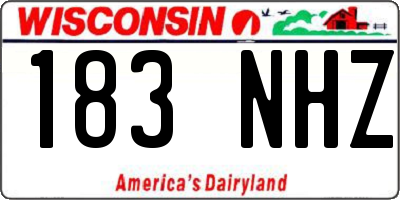 WI license plate 183NHZ