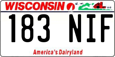 WI license plate 183NIF