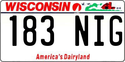 WI license plate 183NIG