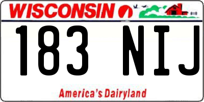 WI license plate 183NIJ