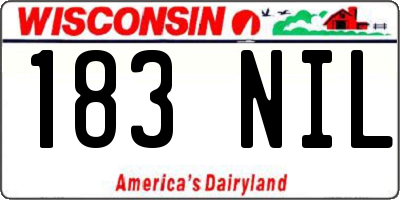 WI license plate 183NIL