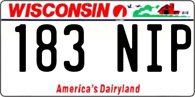 WI license plate 183NIP