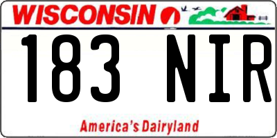 WI license plate 183NIR