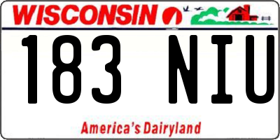 WI license plate 183NIU