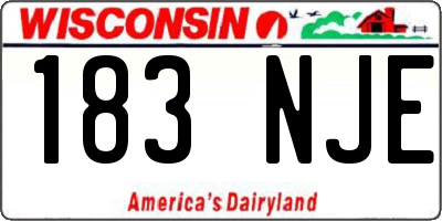 WI license plate 183NJE