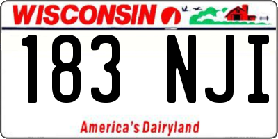 WI license plate 183NJI