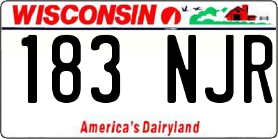 WI license plate 183NJR