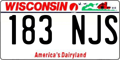 WI license plate 183NJS