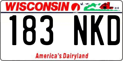 WI license plate 183NKD