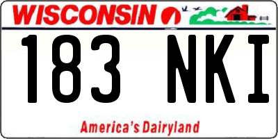 WI license plate 183NKI