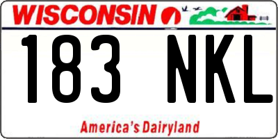 WI license plate 183NKL