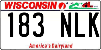 WI license plate 183NLK