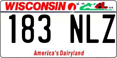 WI license plate 183NLZ
