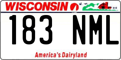 WI license plate 183NML