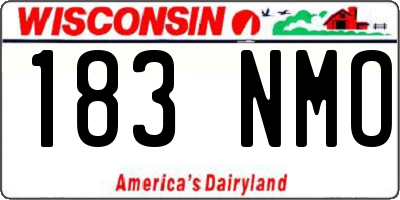 WI license plate 183NMO