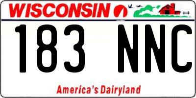 WI license plate 183NNC