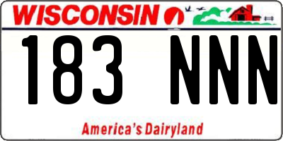 WI license plate 183NNN