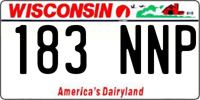 WI license plate 183NNP