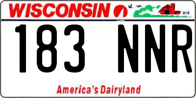 WI license plate 183NNR