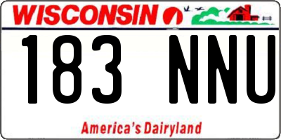 WI license plate 183NNU
