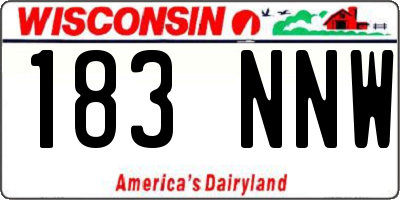 WI license plate 183NNW