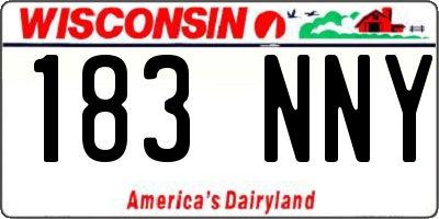 WI license plate 183NNY
