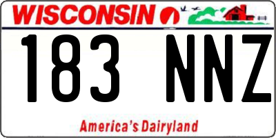 WI license plate 183NNZ