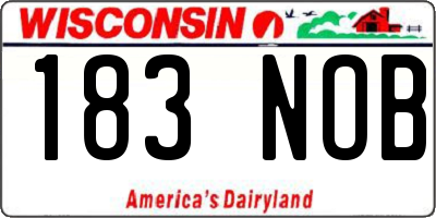 WI license plate 183NOB