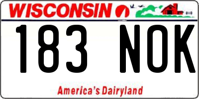 WI license plate 183NOK