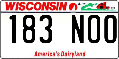 WI license plate 183NOO