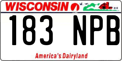 WI license plate 183NPB