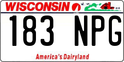 WI license plate 183NPG