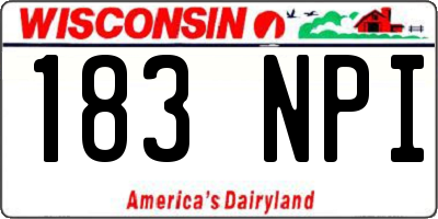 WI license plate 183NPI
