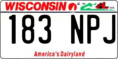 WI license plate 183NPJ