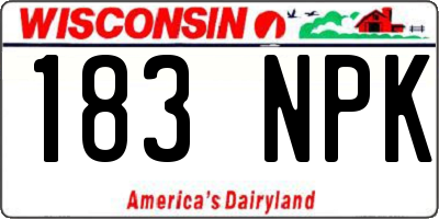 WI license plate 183NPK