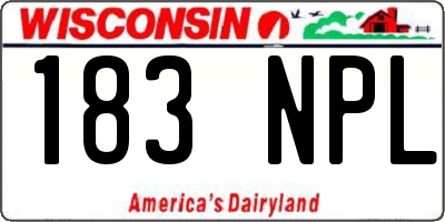 WI license plate 183NPL