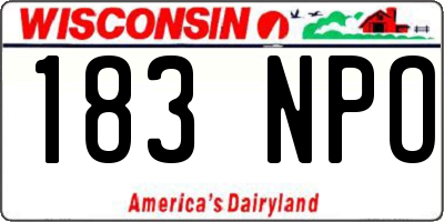 WI license plate 183NPO